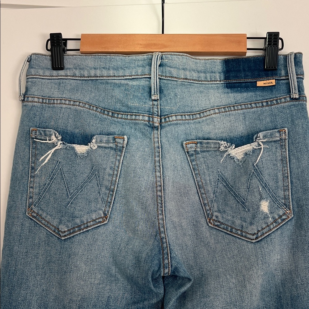 MOTHER Light Blue Ripped Slim Jeans - Picture 3 of 6
